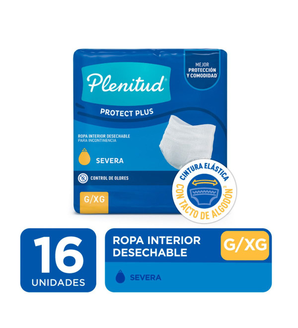 Plenitud protect plus super pack, ropa interior para adultos descartable tamaño G/XG x16 unidades.