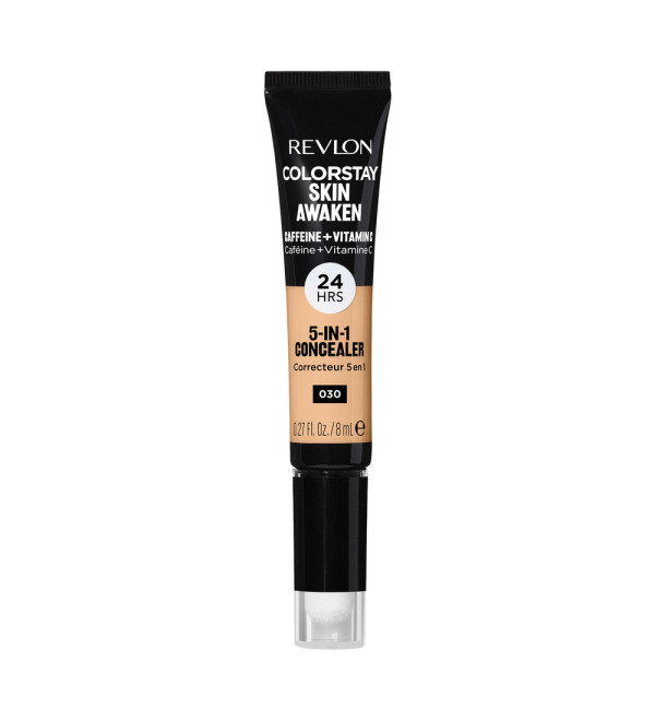 Revlon skin away corrector de ojeras, 5 en 1, ligero, cremoso de larga duración, cubre ojeras e imperfecciones, color 030.