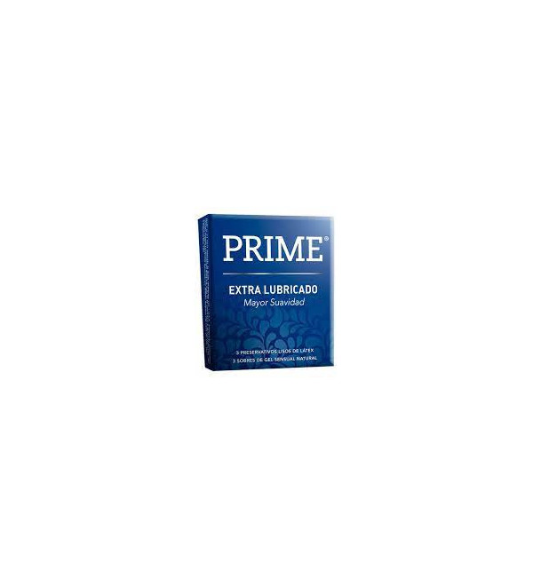 Prime preservativos extra lubricado x 3 unidades.