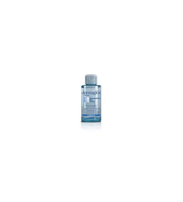 Dermaglos facial demaquillante bifásico para ojos, elimina fácilmente el maquillaje a prueba de agua x 100ml.