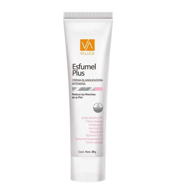 Valuge esfumel plus crema tratamiento de las manchas de la piel asociadas al fotoenvejecimiento o a hiperpigmentación  x 20 gr.