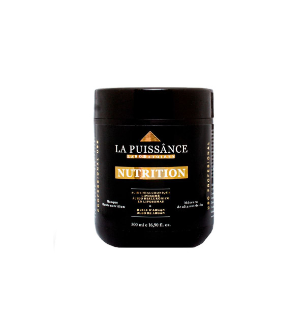 La puissance mascara de alta nutrición con argán y acido hialurónico x 500ml.