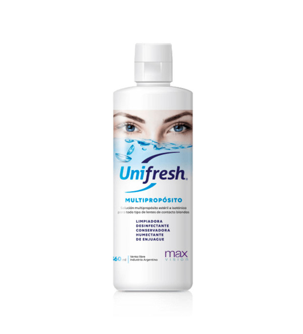 Unifresh liquido multipropósito para lentes de contacto x 120 ml.