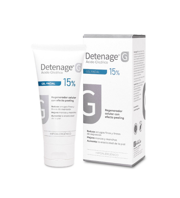 Detenage g 15% glicólico gel regenerador celular con efecto peeling x 50 ml.