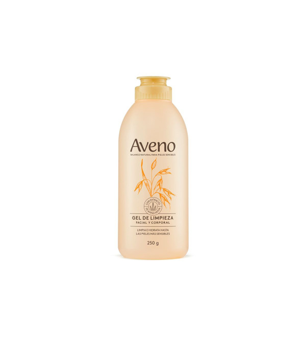 Aveno gel de limpieza facial y corporal, humecta y protege hasta las pieles más sensibles x 250 grs.