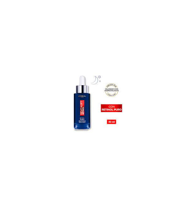 Loreal revitalift retinol serum reduce las arrugas más profundas, favorecer la textura de la piel y unifica el tono x 30 ml.