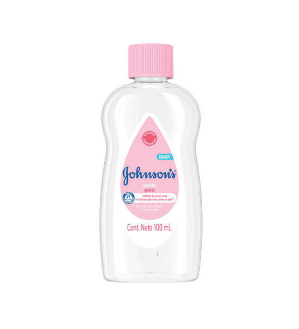 Johnson baby aceite puro, hidratación natural de la piel, libre de parabenos y colorantes x 100 ml.