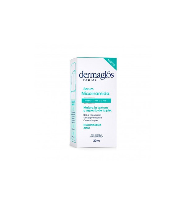 Dermaglos f serum niacinamida, regula la producción de sebo, ayuda a controlar el acné, es despigmentante e hidrata x 30 ml.