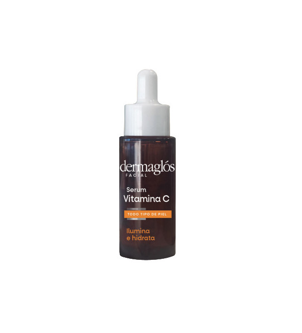 Dermaglos f serum con vitamina c, estimula la producción de colágeno y elastina, previene el envejecimiento prematuro x 25 ml.