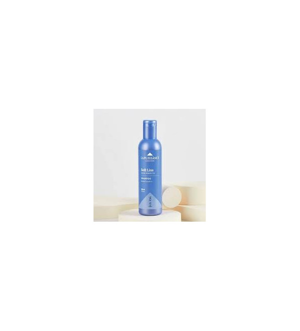 La puissance shampoo lacio perfecto soft liss, limpieza suave y eficaz, repara la fibra capilar dañada, aporta brillo x 300ml.