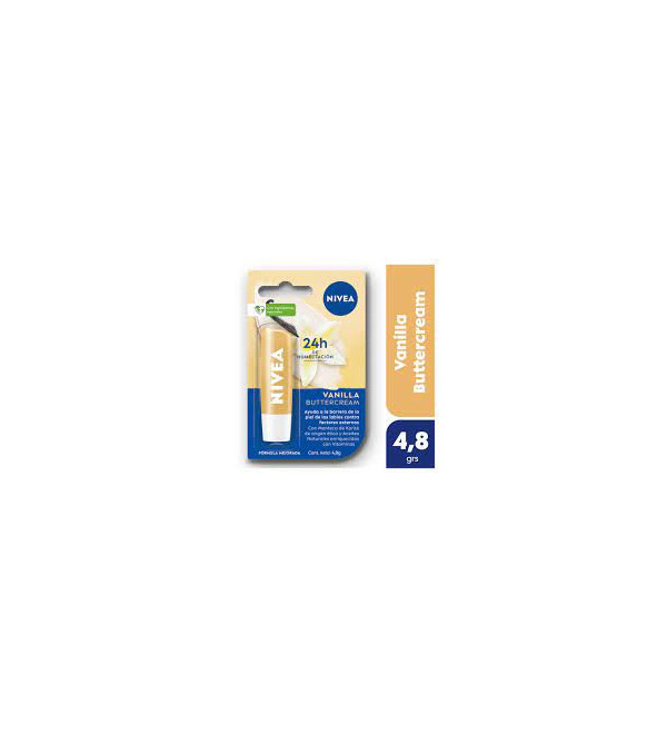 Nivea protector labial vainilla shine, nutre, hidrata,  ilumina y cuida tus labios
