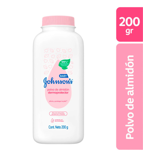 Johnson baby fecula, efectiva protección contra la humedad, cuidando la piel de tu bebé ayudando a prevenir irritaciones x200gr.