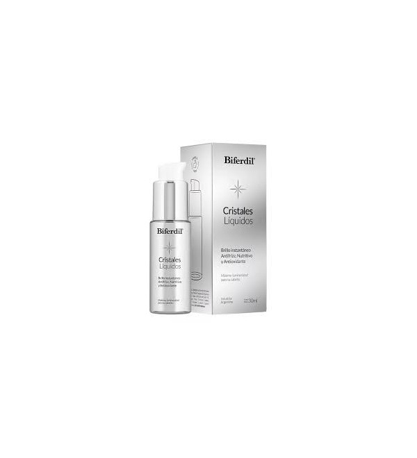 Biferdil cristales liquidos, aporta al cabello un brillo intenso y natural en forma inmediata x 30gr.