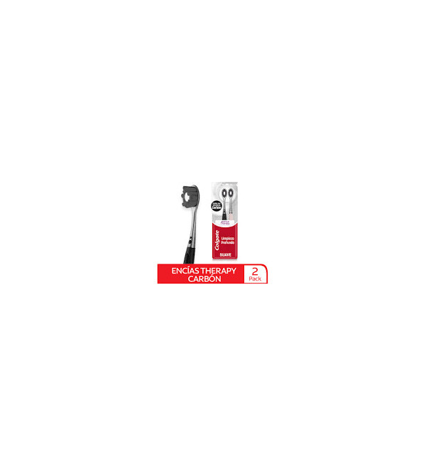 Colgate cepillo dental encías therapy carbón, masajea suavemente otorgando una limpieza bucal superior x 2 unid.