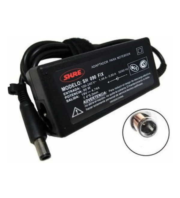 Cargador notebook 90 1 18.5V 4.7A TIP 7.4 X 5MM PIN INSIDE 90W
