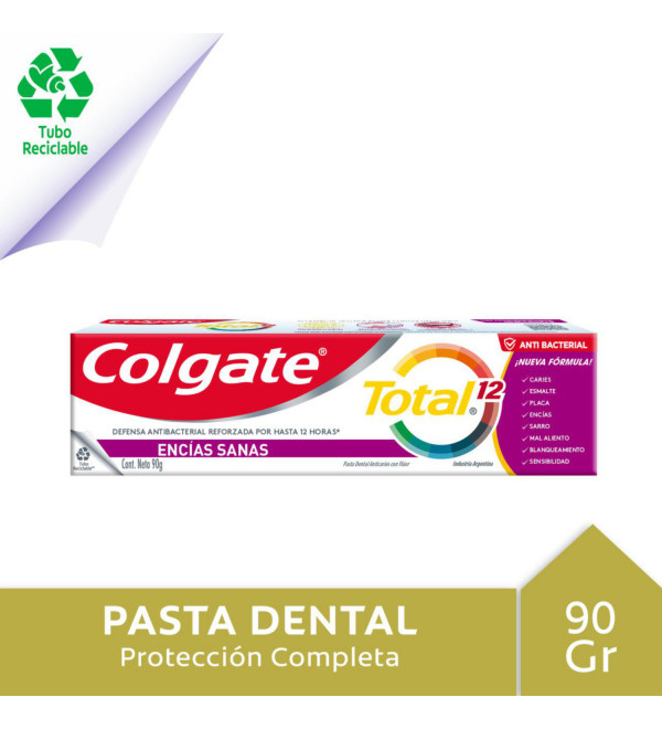 Colgate pasta dental total 12, encías sanas x 90 grs.