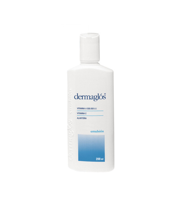 Dermaglos emulsión, indicada en el cuidado de irritaciones, heridas, quemaduras, y en el cuidado de la piel seca x200ml.