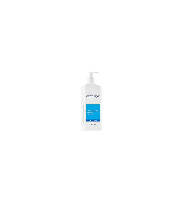 Dermaglos emulsión, indicada en el cuidado de irritaciones, heridas, quemaduras, y en el cuidado de la piel seca x500ml.