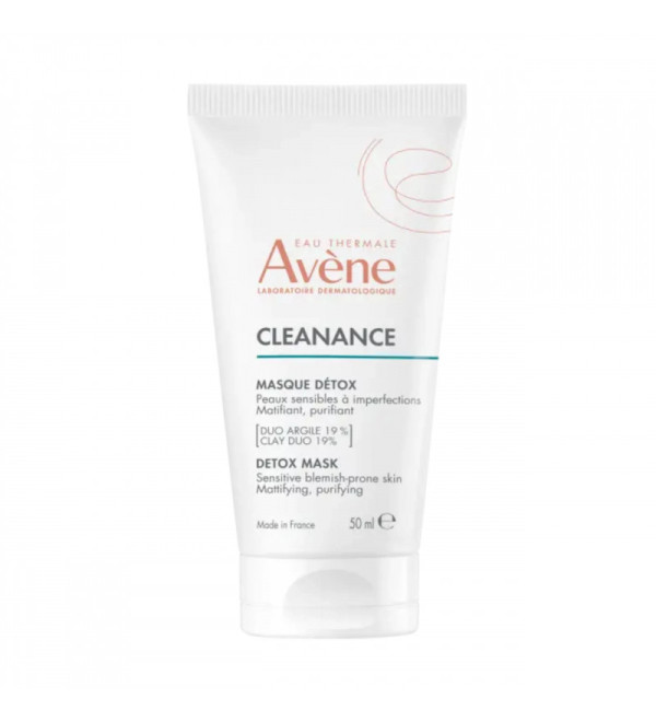 Avene cleanance mascarilla detox purificante, formulada para pieles sensibles con imperfecciones x 50 ml.
