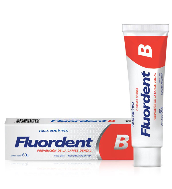 Fluordent b pasta dental, prevención de caries dentales x 60 gr.