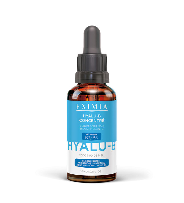 Eximia serum facial hyalu B concentré, alta dosis de ácido hialurónico, mejora la tonicidad y la elasticidad de la piel x 30 ml.