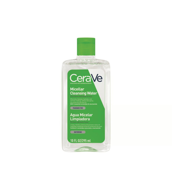Cerave agua micelar hidratante, elimina el exceso de grasa, suciedad y maquillaje sin tener que enjuagar x 295 ml.