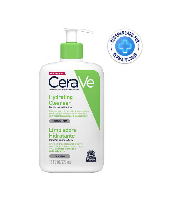 Cerave limpiador facial hidratante,sin alterar la barrera protectora natural de la piel x 473 ml.