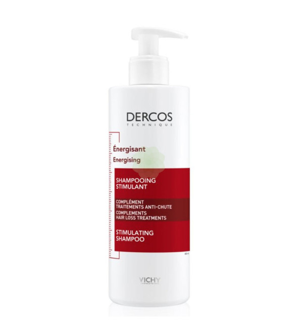 Vichy Dercos Shampoo Energy + Reduce la caída del cabello por quiebre, fortalece de raíz a puntas y combate la caída x 400 ml.