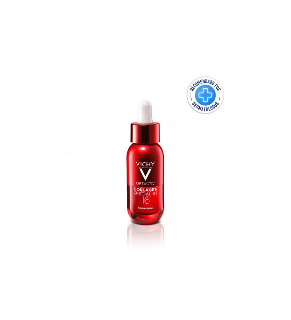 Vichy Liftactiv Collagen Specialist 16 serum, tecnología Co-Bonding potencia el colágeno y corrige 16 signos de la edad x 30 ml.