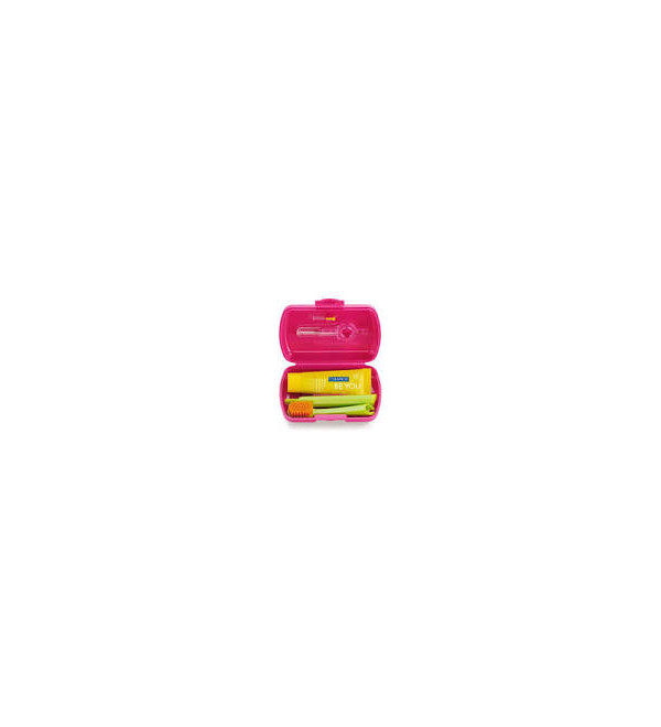 Curaprox travel set magenta (cepillo+pasta+interdentales)