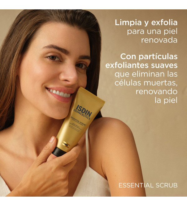 Isdinceutics essential scrub gel limpiador con partículas exfoliantes suaves para un -98% de poros obstruidos x 100 grs.