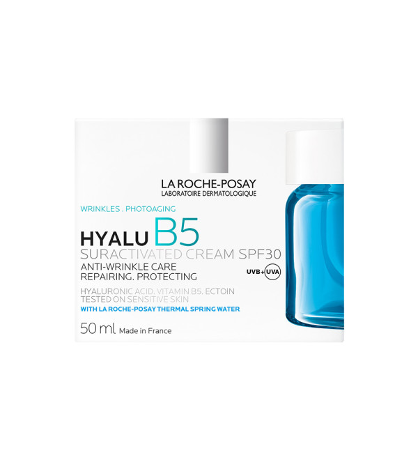 La Roche Posay hyalu B5 Factor 30, crema facial antiedad, hidrata intensamente por hasta 72 horas, rellena arrugas x 50 ml