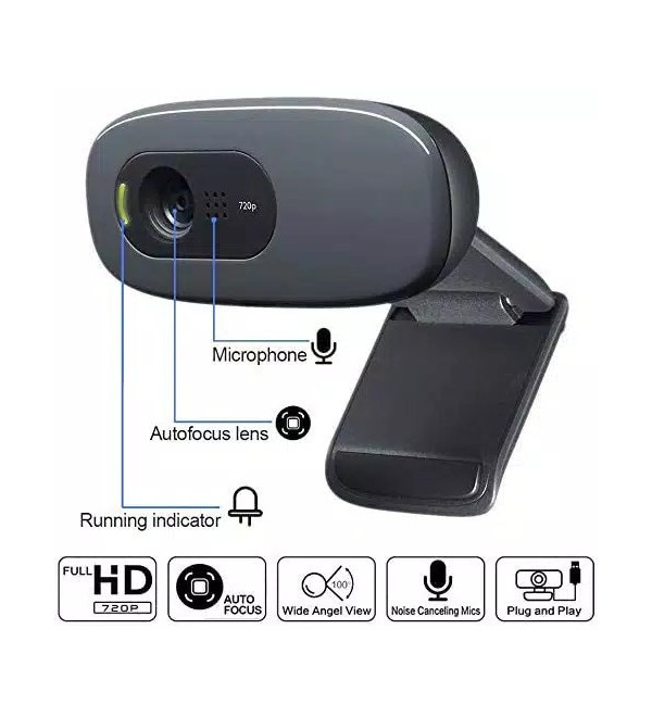 Camara web logitech web cam c270 c mic videoconferencias 720p