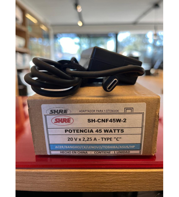 Cargador Notebook 45 2 20v  2.25a Tipo "C" 45w
