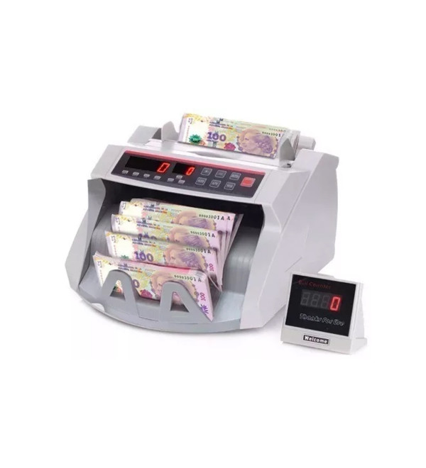CONTADORA DE BILLETES CAPACIDAD 130 BILLETES, INICIO Y PARADA AUTOMATICA, DETECCION UV, MG, DOLARES USA FALSOS