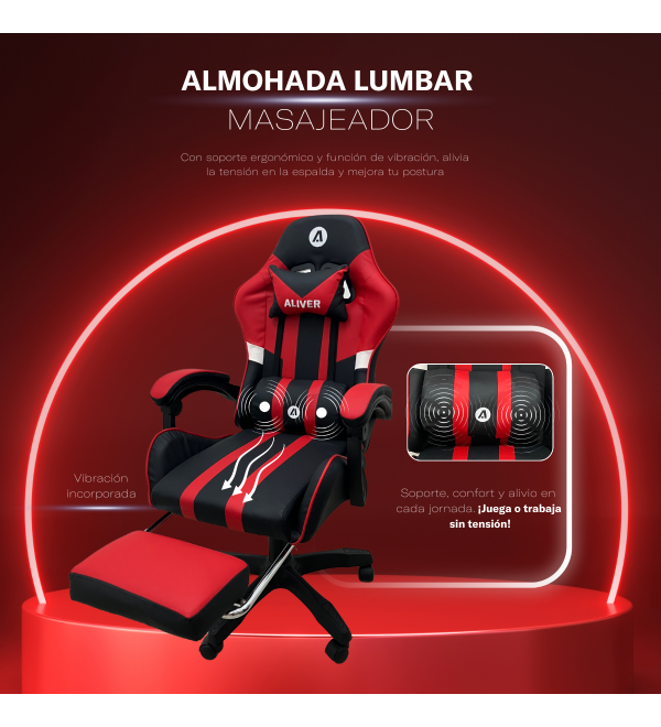 Silla Gamer Aliver Raptor Rojo Al-gc9920