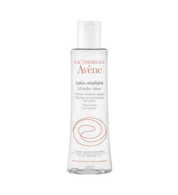 Avene loción micelar limpiadora facial, desmaquillante de rostro, ojos y labios. Elimina las impurezas de la piel x 200ml.