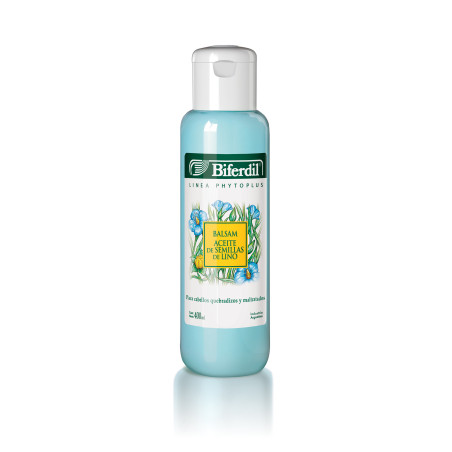 Biferdil bálsamo acondicionador semillas de lino ideal para cabellos quebradizos y maltratados x 400 ml.