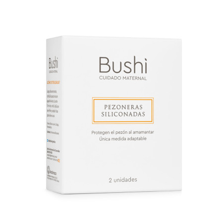 Bushi pezoneras siliconadas adaptable para todo tipo de pecho, protegen al pezón al amamantar x 2 unidades.