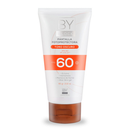 By she-by derm by block  solar factor 60 con color oscuro x 60 grs