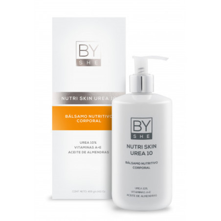 By she- by derm nutri skin urea 10, bálsamo corporal nutritiva con urea 10% y aceite de almendras x 400 grs.