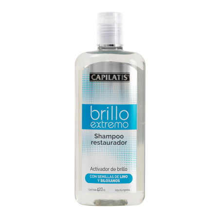 Capilatis shampoo brillo extremo, activador de brillo y restaurador x 420 ml.