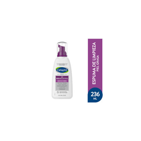 Cetaphil derma control espuma facial limpieza suave y profunda para pieles con tendencia al acné x 236 ml.