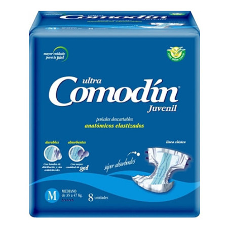 Comodín pañales anatómicos juvenil medianos x 8 unidades.
