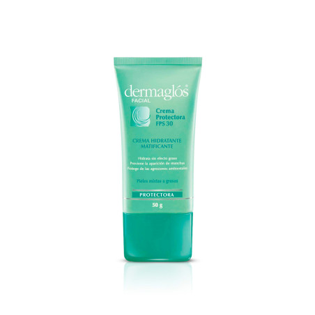 Dermaglos crema hidratante matificante spf 30, hidrata sin efecto graso, para pieles mixtas o grasas x 50 grs.