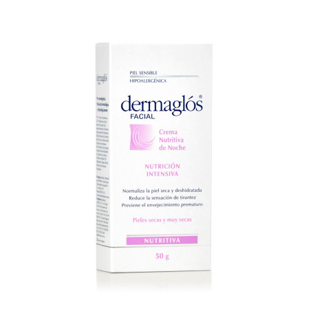 Dermaglos crema nutritiva piel seca, nutrición intensiva, normaliza la piel seca y deshidratada x 50 grs.