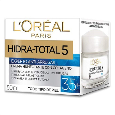 Dermo expert de loreal hidra total crema antiage +35,  reduce primeras arrugas, piel mas elástica y suave x 50 ml.