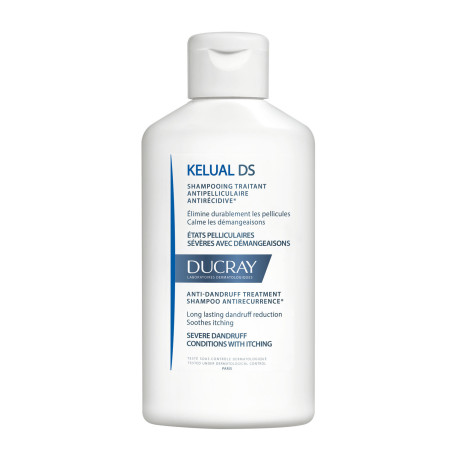 Ducray kelual shampoo tratamiento para caspa grave, escamas y picazón x 100 ml.