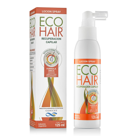 Ecohair loción spray recuperación capilar, detiene la caída del pelo, nutre, fortalece y engrosa el cabello x 125 ml.