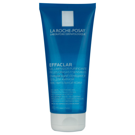 La roche posay effaclar gel limpiador para pieles grasas, regula la producción de sebo, apto para tratamiento acneico x 200 ml.